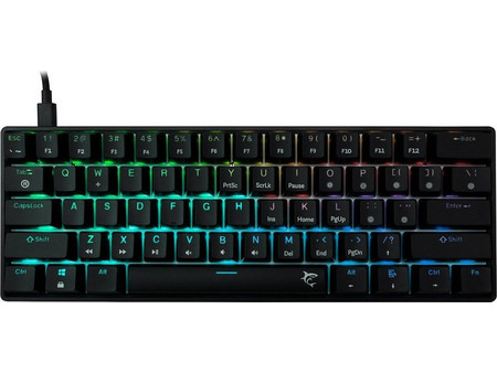 White Shark Shinobi 2 Μηχανικό Gaming Πληκτρολόγιο 60% με Custom Brown Διακόπτες RGB Black
