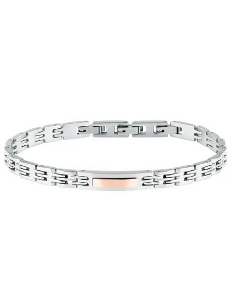 Trussardi Ανδρικό Βραχιόλι Χειροπέδα από Ατσάλι Ασημί & Ροζ Χρυσό TJAXV34