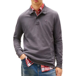Tommy Jeans Ανδρική Μπλούζα Polo Μακρυμάνικη Γκρι DM0DM20232-PT2