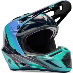 Fox Racing V3 RS Canvas Black Blue Κράνος Μηχανής Motocross 1230gr