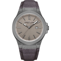 Kenneth Cole Ανδρικό Ρολόι με Γκρι Δερμάτινο Λουράκι KCWGB0034402