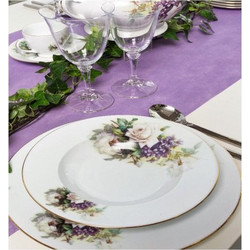 English Bouquet Σετ Πιάτα Φαγητού Πορσελάνης Διαφανή Μωβ 72τμχ MTS271570