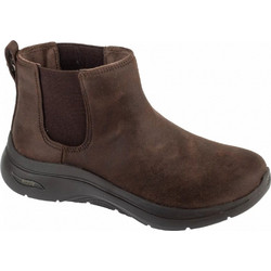 Skechers Go Walk Arch Fit 2.0 Γυναικεία Μποτάκια Chelsea Πλατφόρμα Suede Καφέ 144550-CHOC