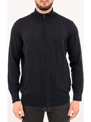 Pre End Ανδρική Ζακέτα Πλεκτή με Φερμουάρ Navy Μπλε 24-100359-7550