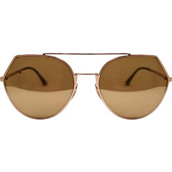 Fendi FE0194-DDB Γυναικεία Γυαλιά Ηλίου Πολυγωνικά Μεταλλικά Χρυσά με Καφέ Φακό