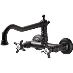 Bugnatese Princeton 852-400 Μπαταρία Κουζίνας Τοίχου Διπλής Παροχής Μαύρη