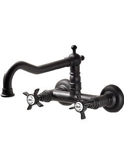 Bugnatese Princeton 852-400 Μπαταρία Κουζίνας Τοίχου Διπλής Παροχής Μαύρη