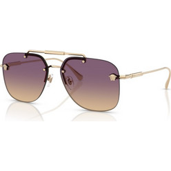 Versace VE2296 125270 Ανδρικά Γυαλιά Ηλίου Aviator Μεταλλικά Χρυσά με Μωβ Φακό