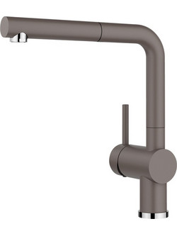 Blanco Linus-S 526958 Μπαταρία Κουζίνας Πάγκου Διπλής Παροχής Ανάμεικτη με Ντουζ Γκρι