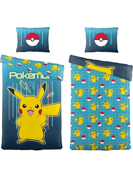 Halantex Pokemon Σετ Παιδική Παπλωματοθήκη Μονή Βαμβακερή 140x200 Γαλάζια