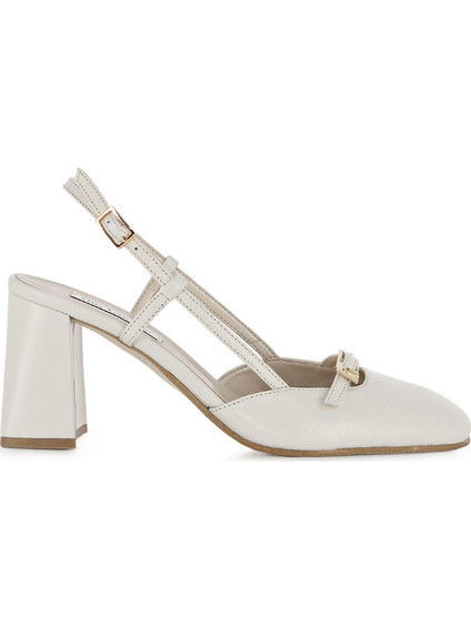 Guy Laroche Γόβες Slingback Δερμάτινες με Χοντρό Ψηλό Τακούνι Λευκές 339796