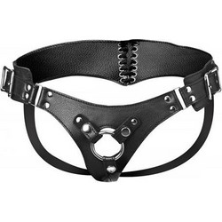 Strap U Bodice Corset Harness Strap On Μαύρο