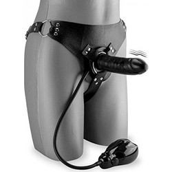 Baile Inflatable Harness Strap On με Dildo 15cm & Δόνηση Μαύρο