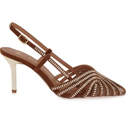 Exe Γόβες Slingback με Τακούνι Στιλέτο με Στρας Καφέ W47005705-9X8