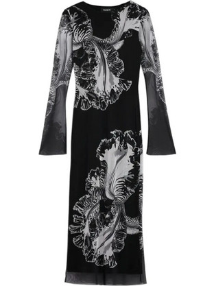 Desigual Midi Βραδινό Φόρεμα Μαύρο 26SWVK53-2000