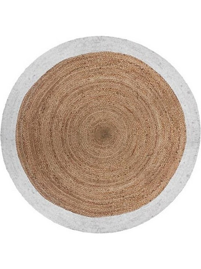 Atmosphera Χαλί Στρογγυλό Καλοκαιρινό Βαμβακερό 120cm 146295Z Μπεζ Λευκό