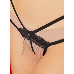Cottonhill Γυναικείο Sexy String Αυτοκινήτου Μαύρο 7008