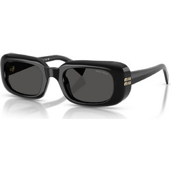 Miu Miu MUB13S 16K08Z Γυναικεία Γυαλιά Ηλίου Ορθογώνια Κοκάλινα Μαύρα με Μαύρο Φακό