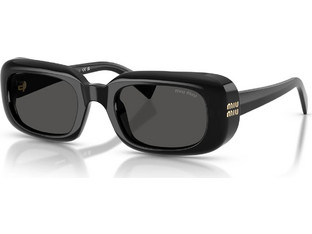 Miu Miu MUB13S 16K08Z Γυναικεία Γυαλιά Ηλίου Ορθογώνια Κοκάλινα Μαύρα με Μαύρο Φακό