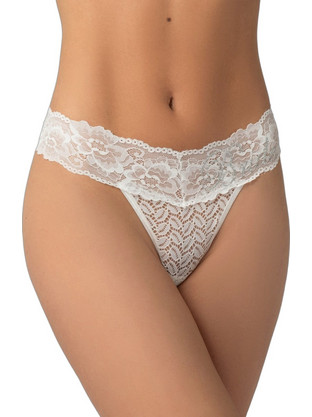 Milena By Paris Γυναικείο Sexy String με Δαντέλα Λευκό 7662