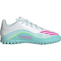 Adidas F50 Messi Club TF JQ0949 Παιδικά Ποδοσφαιρικά Παπούτσια με Σχάρα Λευκά Τιρκουάζ