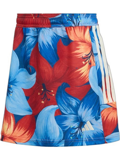 Adidas Farm Μίνι Φούστα Υφασμάτινη Ψηλόμεση Floral Μπλε Κόκκινη KS8059