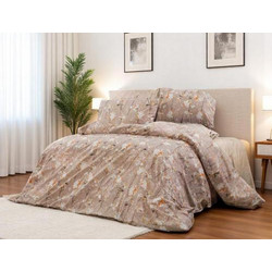 Linea Home Σετ Σεντόνια Υπέρδιπλα 220x240 Mural 314 Mόκα
