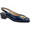 Relax Anatomic Ανατομικές Γόβες Slingback Λουστρίνι με Χοντρό Χαμηλό Τακούνι Navy Μπλε E-5676-03