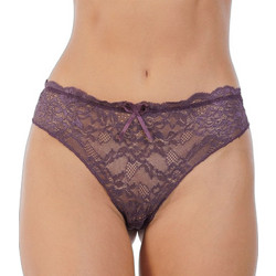 Mei Γυναικείο Sexy String με Δαντέλα Μωβ 1140