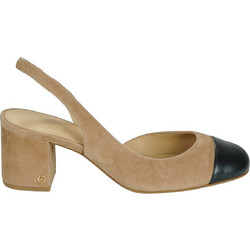 Michael Kors Γόβες Suede Slingback με Χοντρό Χαμηλό Τακούνι Μπεζ 40R6PLMP2S-297