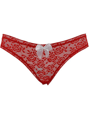 Gsecret Γυναικείο Sexy Slip με Δαντέλα Κόκκινο 555-17772