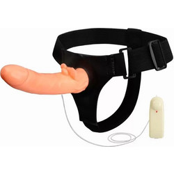 Baile Ultra Passionate Εσώρουχο Strap On με Dildo 18cm & Δόνηση Flesh