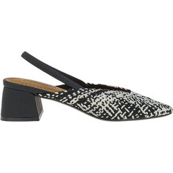 Corina Γόβες Slingback Δερμάτινες με Χοντρό Χαμηλό Τακούνι Μαύρες Λευκές M5327