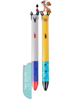 MP Dogs Σετ Στυλό Διαρκείας 1mm Πολύχρωμο 2τμχ PE353-03