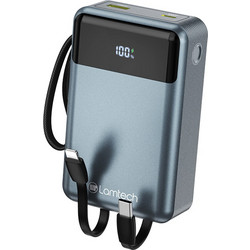 Lamtech LAM980824 Power Bank 20000mAh 65W με Θύρα USB-A & Θύρα USB-C Quick Charge 3.0 & Power Delivery Grey