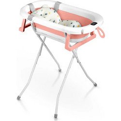Ricokids RK-287 Πτυσσόμενο Μπανάκι Μωρού με Βάση και Θερμόμετρο Ροζ