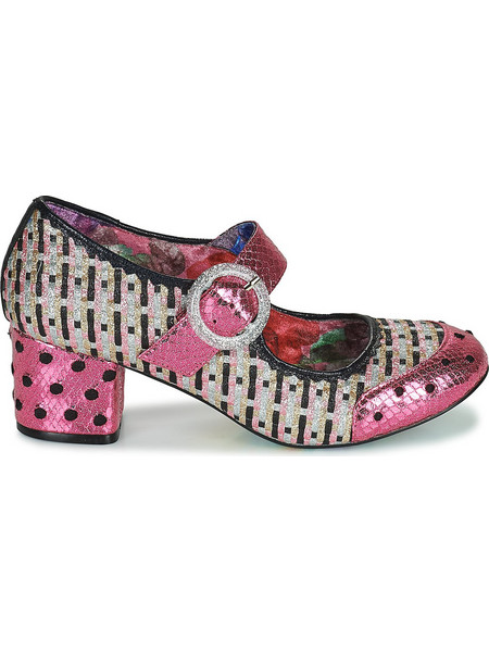 Irregular Choice Γόβες με Χοντρό Χαμηλό Τακούνι Μπαρέτα & Στρας Ροζ 3908-14-B