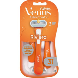 Gillette Venus Extra Comfort Riviera Γυναικείο Ξυραφάκι μιας Χρήσης με 3 Λεπίδες & Λιπαντική Ταινία 3τμχ