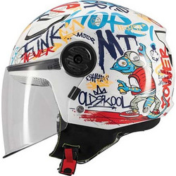 MT Lite Crew Junior A5 White Multicolor Κράνος Μηχανής Jet 950gr