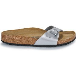 Birkenstock Madrid Δερμάτινα Γυναικεία Σανδάλια Ανατομικά Ασημί 040413