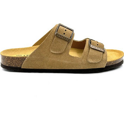 Plakton Afelpado Γυναικεία Σανδάλια Suede Ανατομικά Χακί Κίτρινα 180010