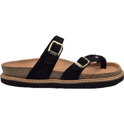 Genuins Dublin Γυναικεία Σανδάλια Suede Ανατομικά Μαύρα G106533