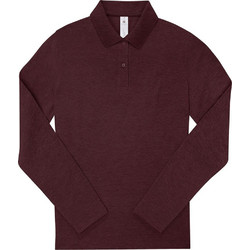 B&C Collection Γυναικεία Μπλούζα Polo Μακρυμάνικη Μπορντό PW464