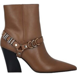 Pinko Γυναικεία Μποτάκια Cowgirl Δερμάτινα Ταμπά με Χοντρό Ψηλό Τακούνι SD0417P001-GU8