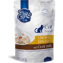 Egeo Pet Food Adult Sterilised Grain Free Mousse with Chicken, Fish Roe & Goat Milk 85gr