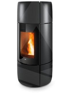 MCZ Curve Air Matic 8 Core Up Black Ceramic Σόμπα Pellet 8kW