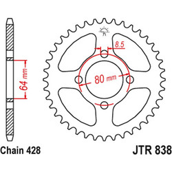 JT Γρανάζι Κίνησης Πίσω 43T για Yamaha RD 125 / TDR 80