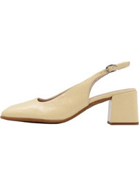 Wonders Γόβες Slingback Λουστρίνι με Χοντρό Χαμηλό Τακούνι Μπεζ H-6801