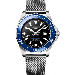 Longines HydroConquest Ανδρικό Ρολόι Αυτόματο με Ασημί Καουτσούκ Λουράκι L3.788.4.90.6
