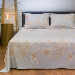 Naf Naf Σετ Σεντόνια King Size Βαμβακοσατέν 270x280 Diamond 253 Pearl Sky